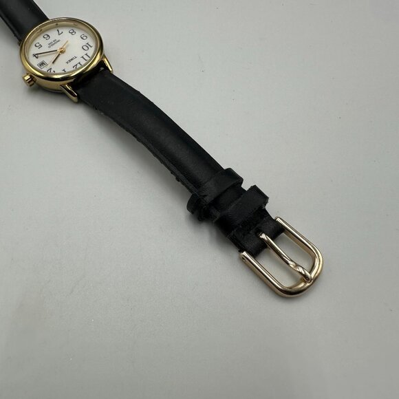 3/$30 Timex Watch Women Gold Tone White Dial Date Window Water Resistant - Picture 7 of 15
